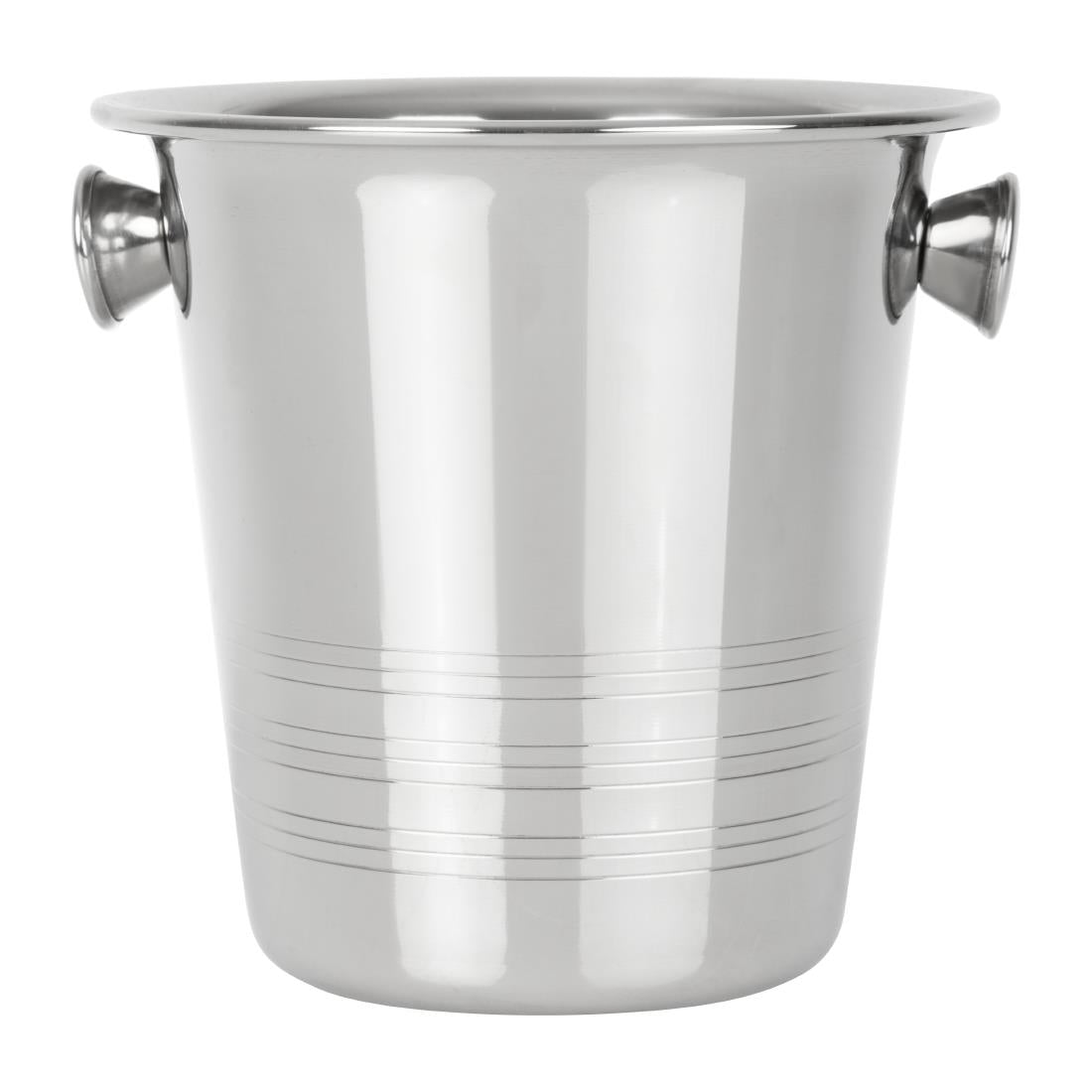 Seau à glace en acier inoxydable avec poignées et rainures Olympia 1050ml — HY121