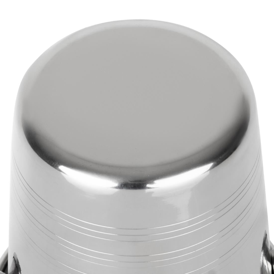 Seau à glace en acier inoxydable avec poignées et rainures Olympia 1050ml — HY121