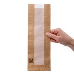 Sachets baguette avec fenêtre en papier cristal Fiesta Compostable 300x100x60mm (lot de 1000) — HY775