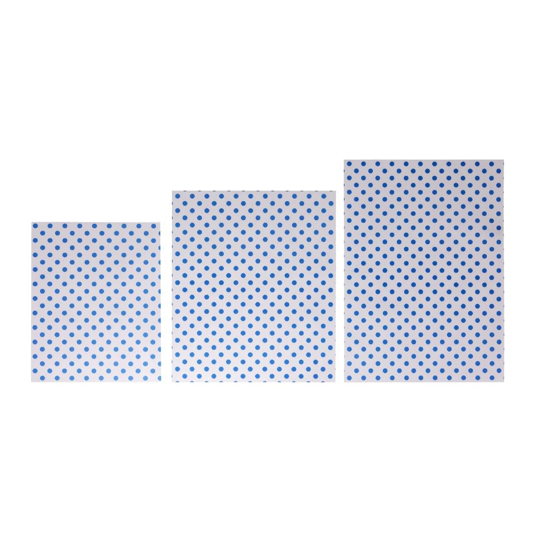 Papier d'emballage burger Fiesta Compostable points bleus 250x300 (lot de 200) — HY783