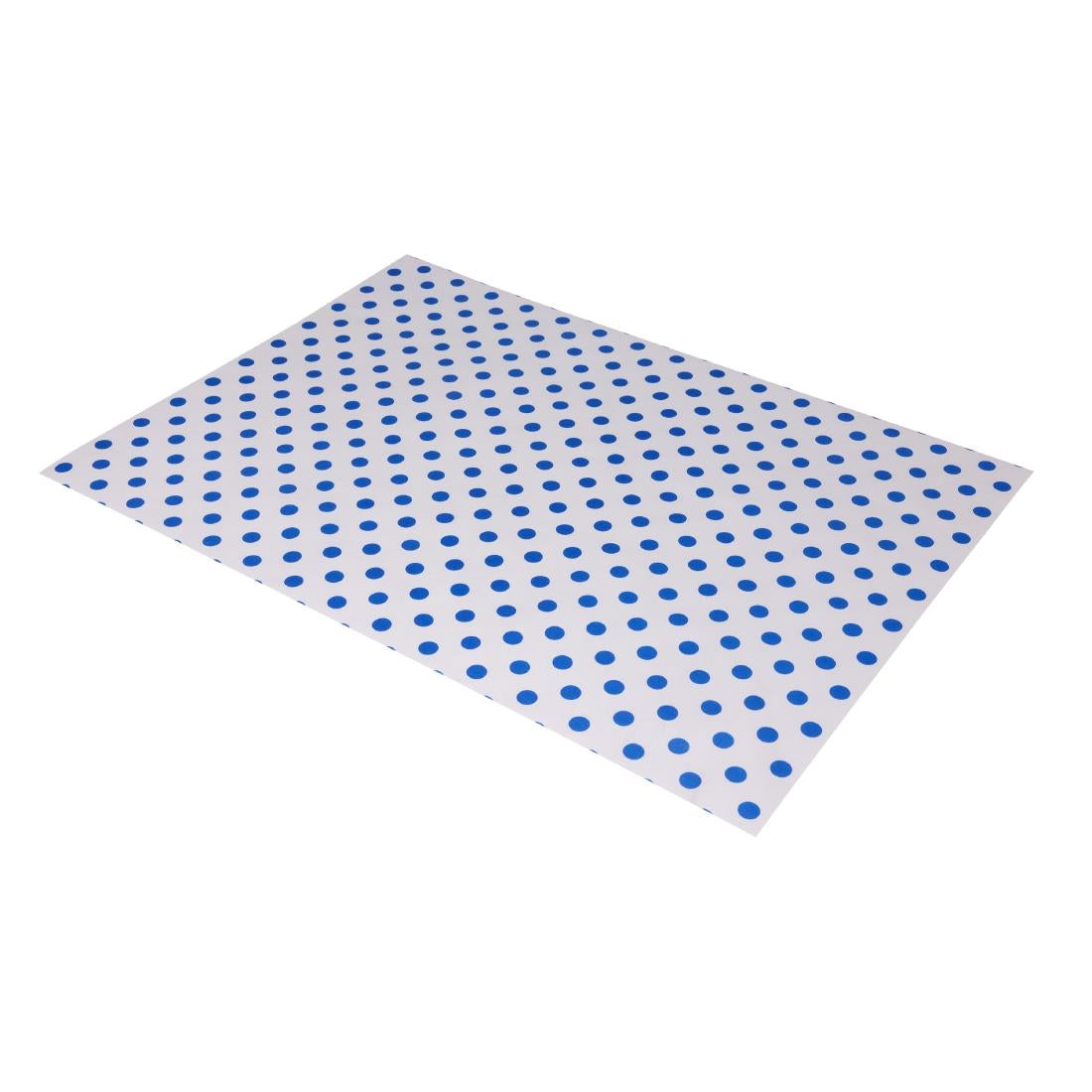 Papier d'emballage burger Fiesta Compostable points bleus 250x350 (lot de 200) — HY792