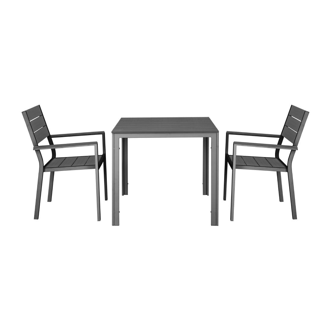 Fauteuils à lattes Bolero Valletta gris (lot de 4) — HZ022