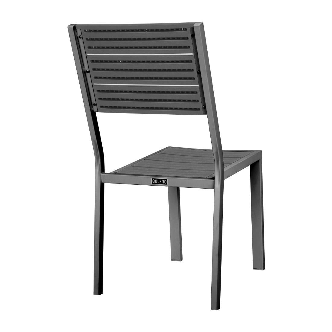 Chaises à lattes Bolero Valletta grises (lot de 4) — HZ023