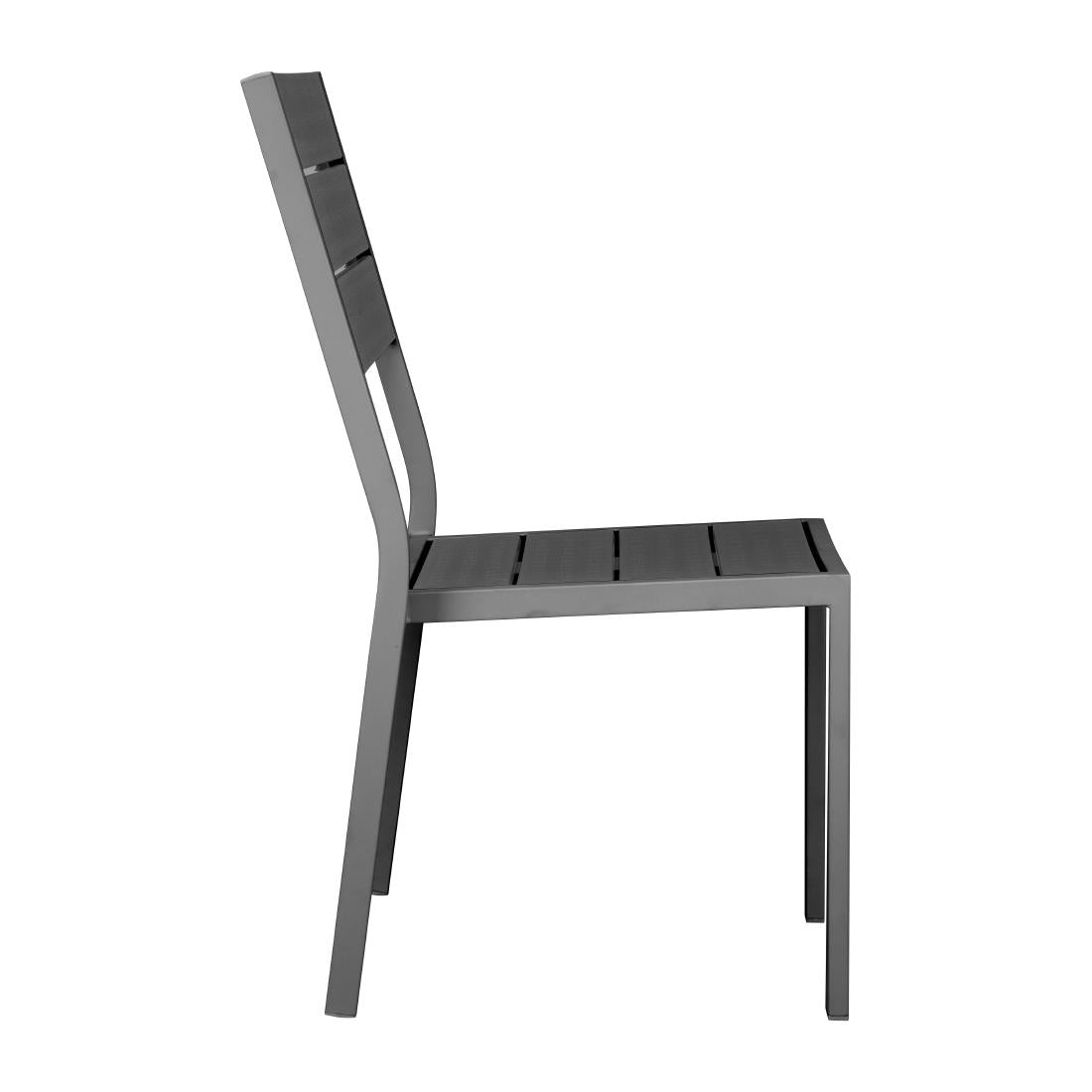 Chaises à lattes Bolero Valletta grises (lot de 4) — HZ023