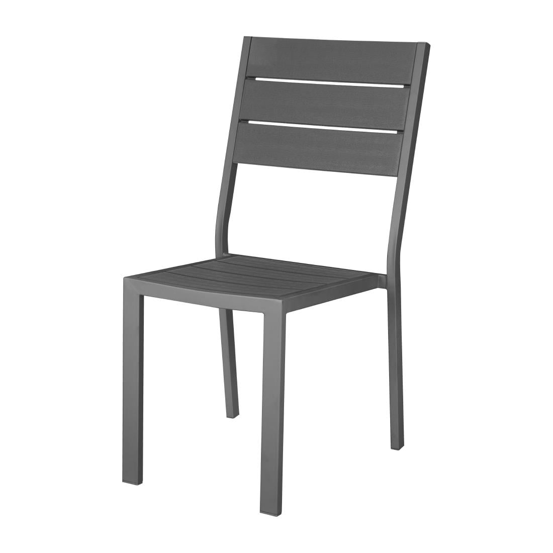 Chaises à lattes Bolero Valletta grises (lot de 4) — HZ023