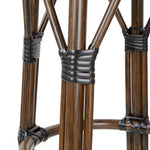 Tabourets de bar en rotin PE style parisien Bolero bois foncé noirs (lot de 2) — HZ146