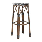 Tabourets de bar en rotin PE style parisien Bolero bois foncé noirs (lot de 2) — HZ146