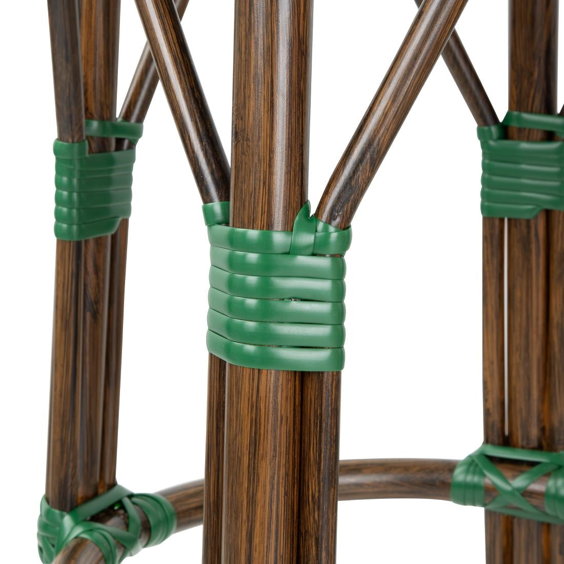 Tabourets de bar Parisian Style PE Rattan Bolero bois foncé verts (lot de 2) — HZ147