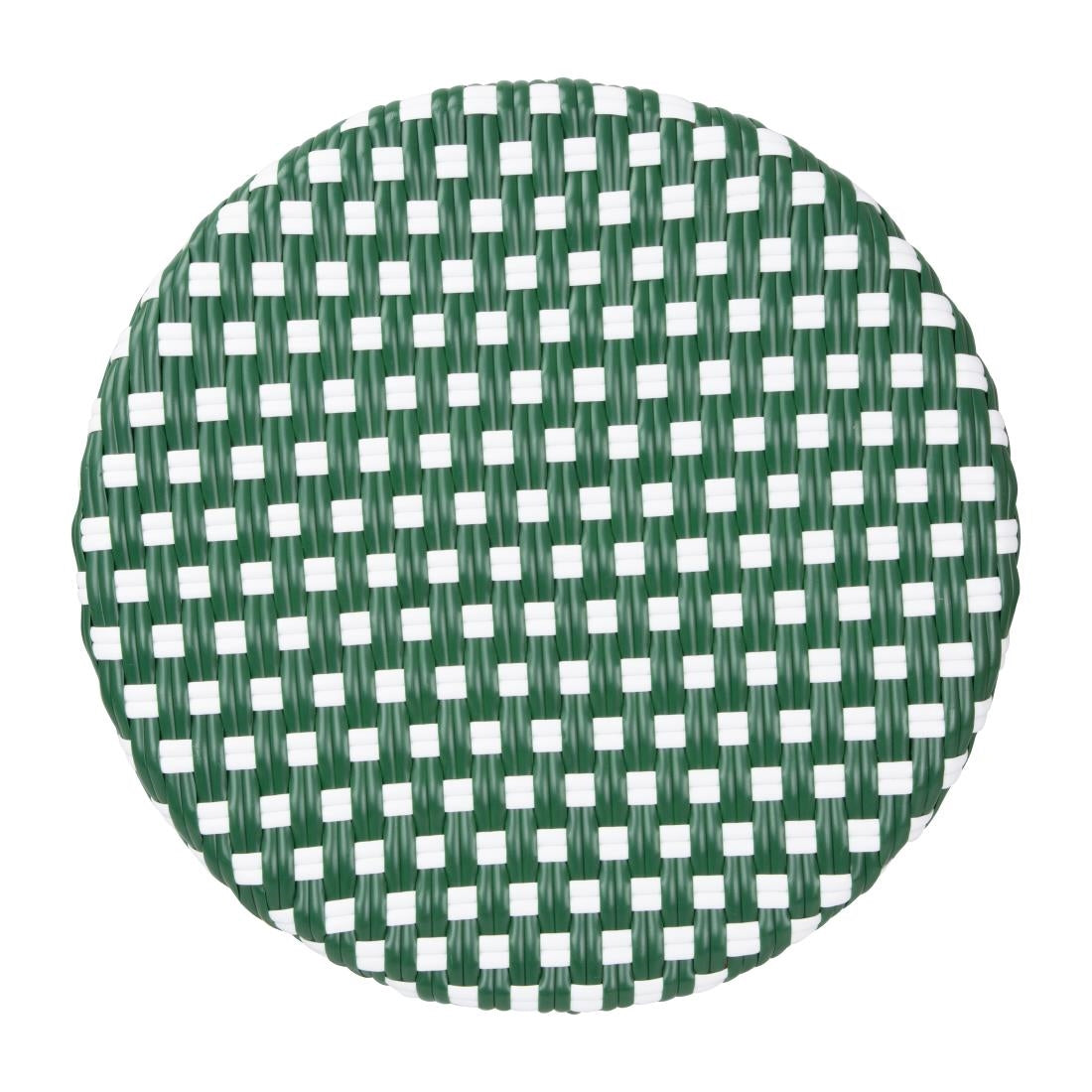 Tabourets de bar Parisian Style PE Rattan Bolero bois foncé verts (lot de 2) — HZ147