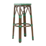 Tabourets de bar Parisian Style PE Rattan Bolero bois foncé verts (lot de 2) — HZ147
