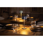 Lampe de table avec abat-jour rond Olympia Lucca grise 200mm — HZ203