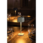 Lampe de table avec abat-jour carré Olympia Lucca verte 200mm — HZ206