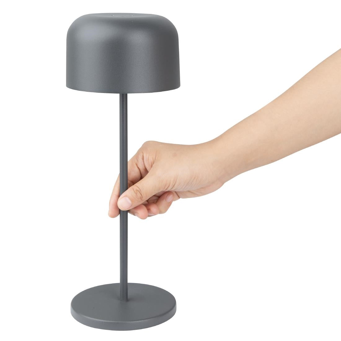 Lampe de table avec abat-jour rond Olympia Lucca grise 300mm — HZ211
