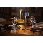 Lampe de table avec abat-jour rond Olympia Lucca grise 300mm — HZ211