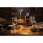 Lampe de table avec abat-jour carré Olympia Lucca grise 300mm — HZ215