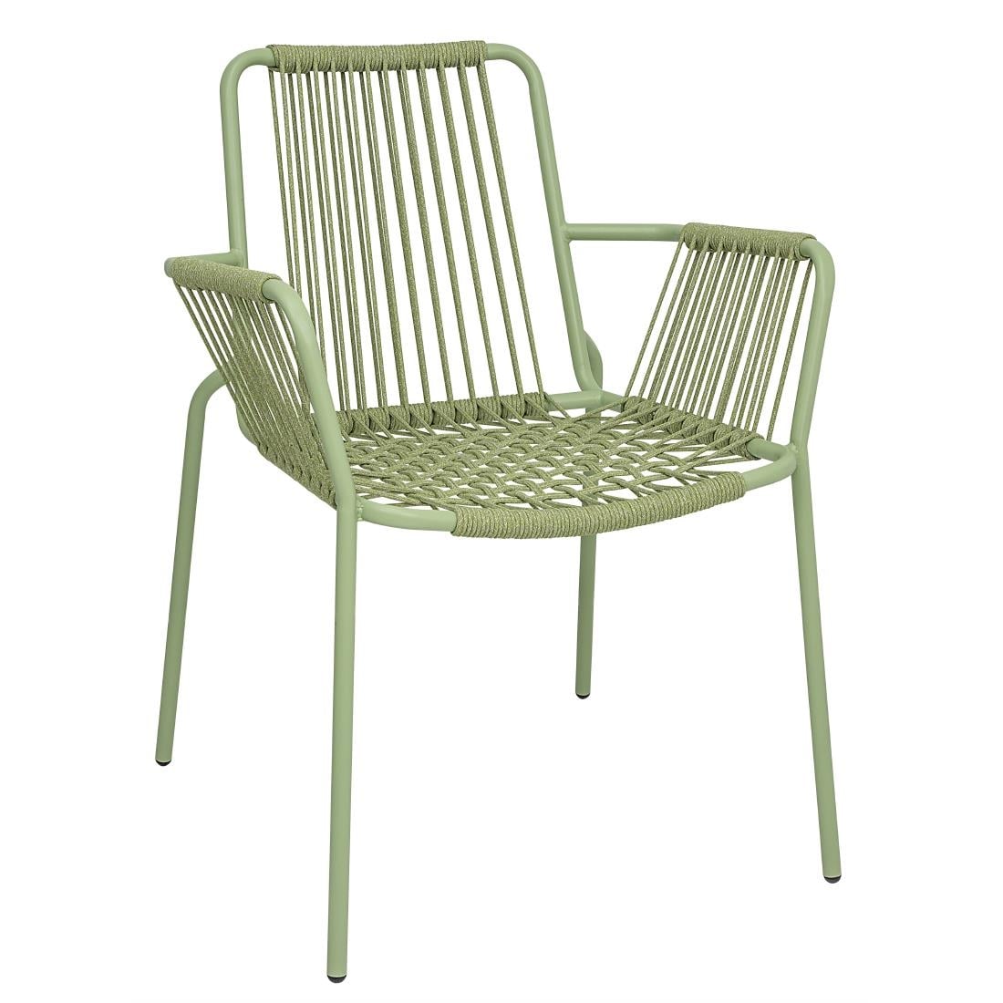 Fauteuils design corde Bolero Melbourne vert clair (lot de 4) — HZ219