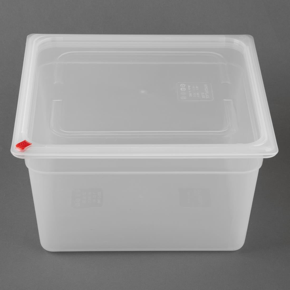 Bacs PP Hygiplas Click GN 2/3 avec couvercles et 7 clips de couleur 200mm 16,1L (lot de 4) — HZ352