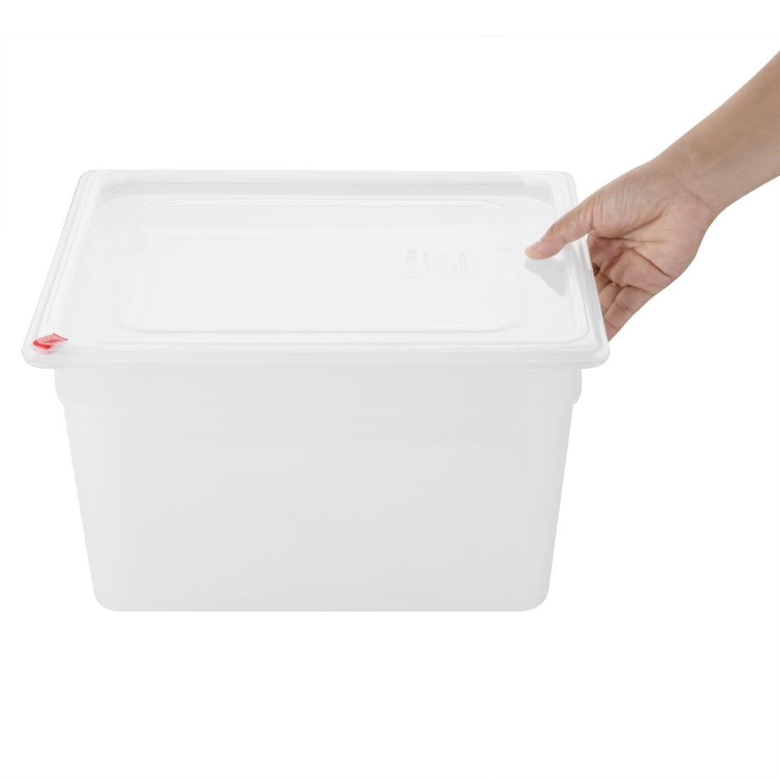 Bacs PP Hygiplas Click GN 2/3 avec couvercles et 7 clips de couleur 200mm 16,1L (lot de 4) — HZ352