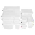 Bacs PP Hygiplas Click GN 2/3 avec couvercles et 7 clips de couleur 200mm 16,1L (lot de 4) — HZ352