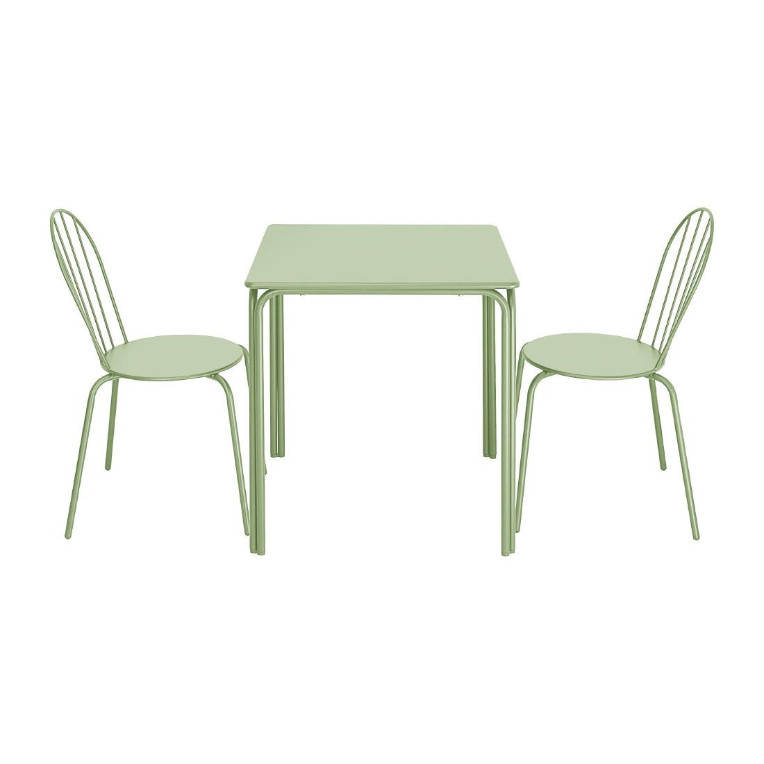 Table carrée en acier Bolero Adeline 700mm vert clair — HZ357