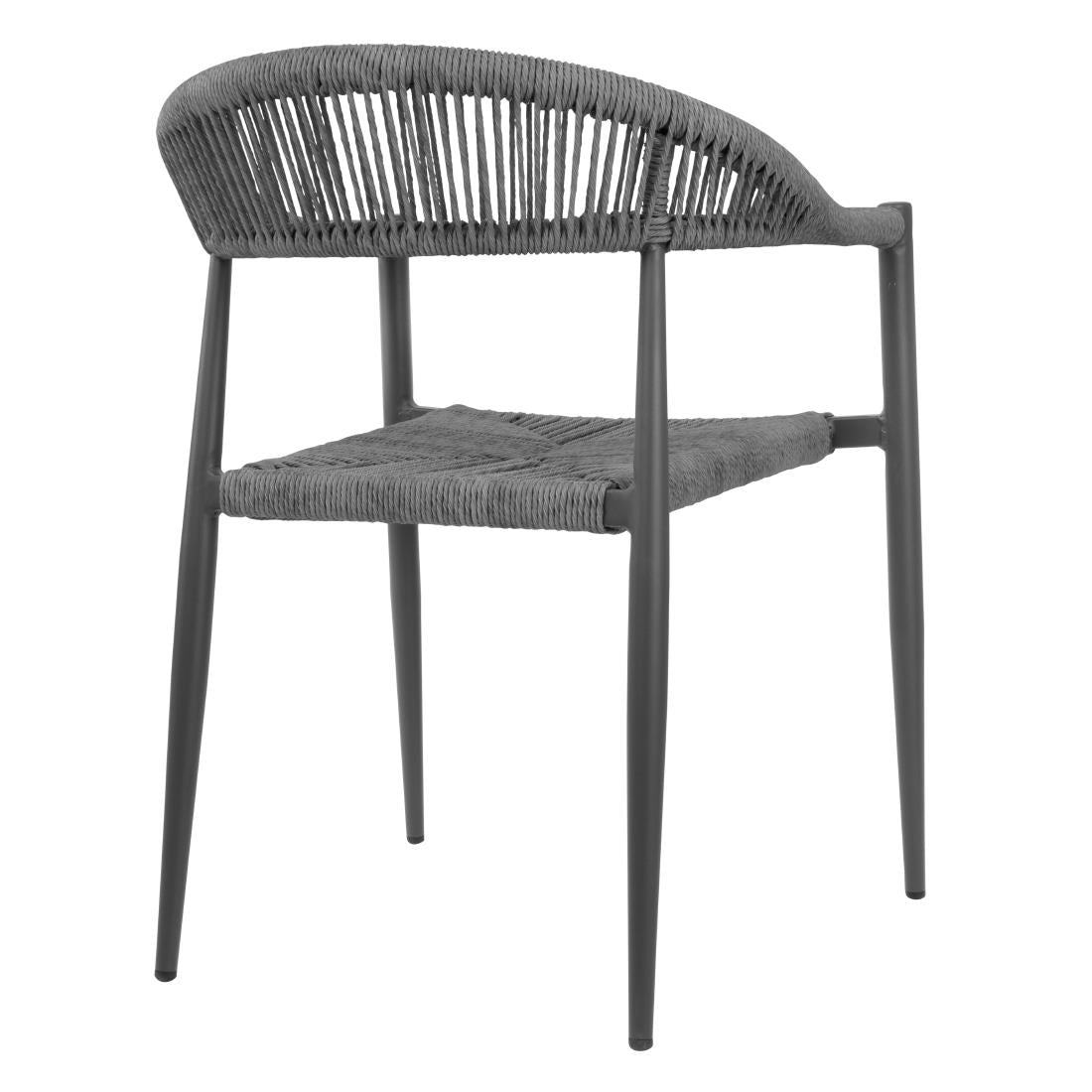 Fauteuils d'extérieur en rotin PE tressé Bolero Eden anthracite (lot de 4) — HZ590