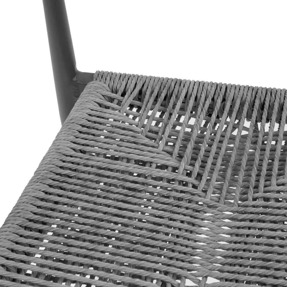 Fauteuils d'extérieur en rotin PE tressé Bolero Eden anthracite (lot de 4) — HZ590