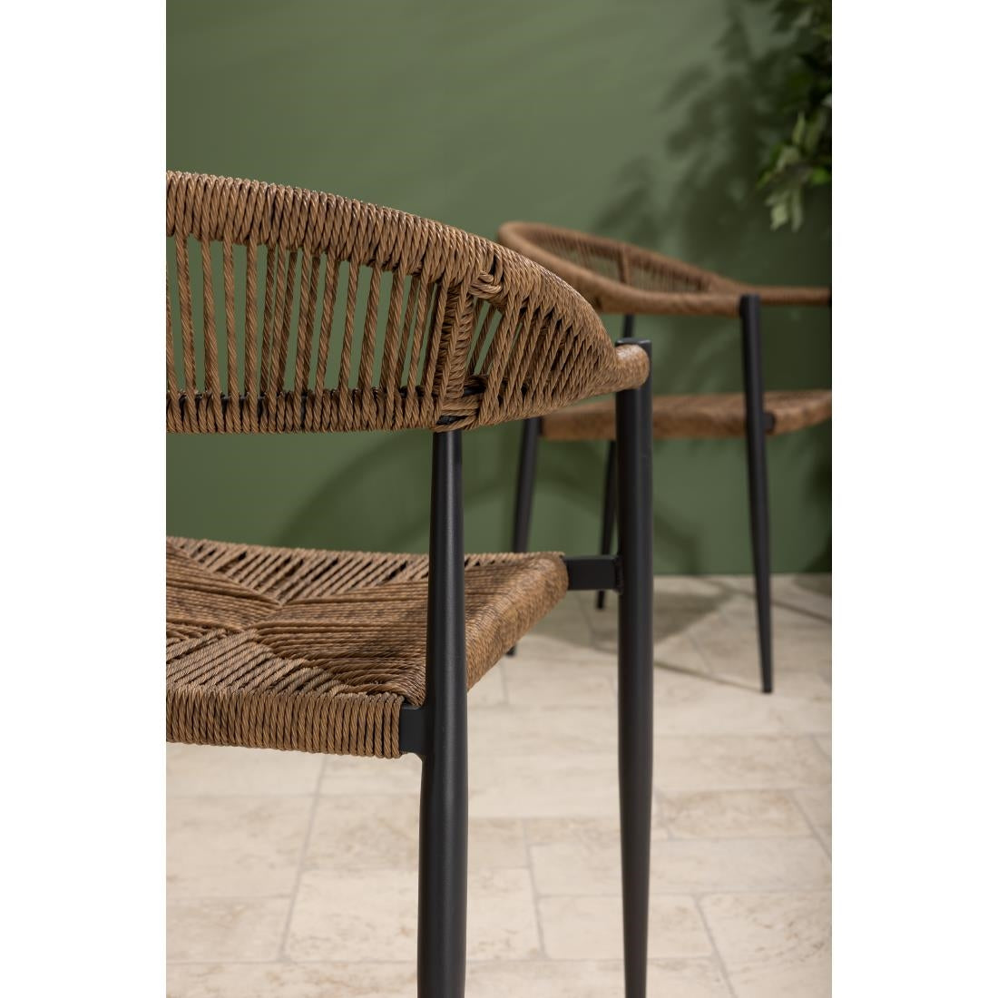 Fauteuils d'extérieur en rotin PE tressé Bolero Eden naturels (lot de 4) — HZ591