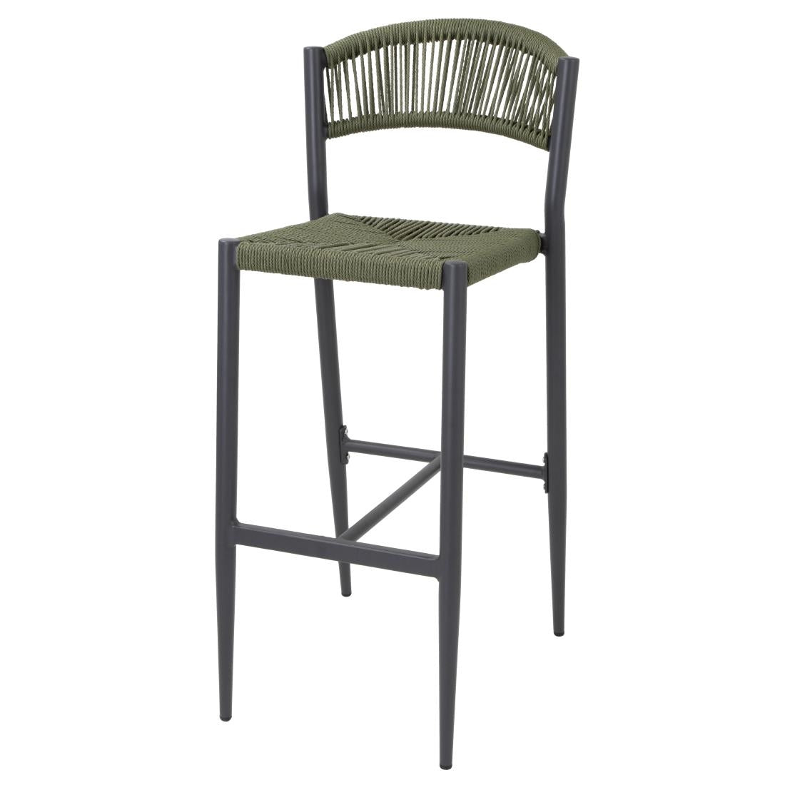 Tabourets de bar d'extérieur en rotin PE tressé Bolero Eden verts (lot de 2) — HZ595