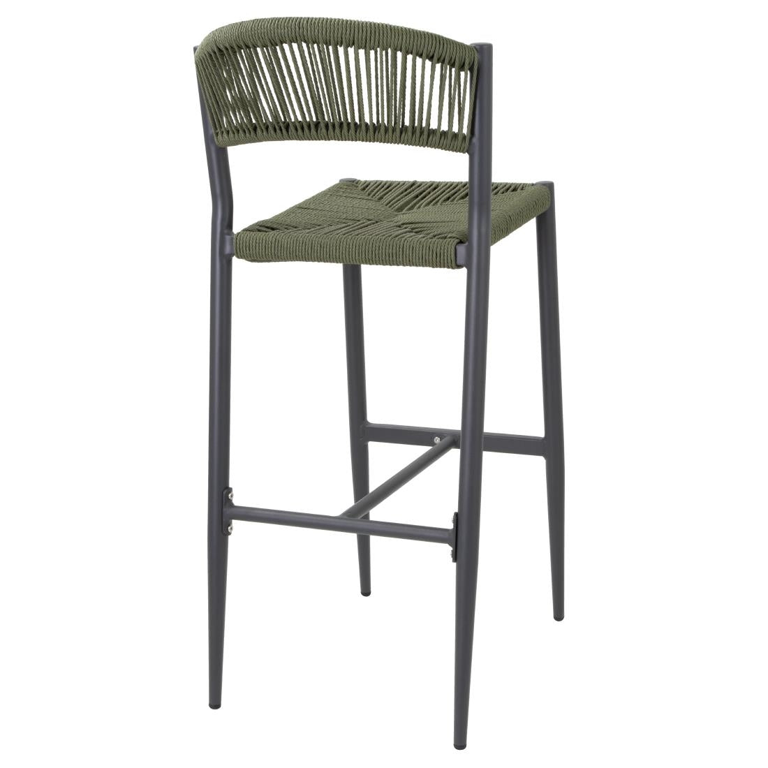Tabourets de bar d'extérieur en rotin PE tressé Bolero Eden verts (lot de 2) — HZ595