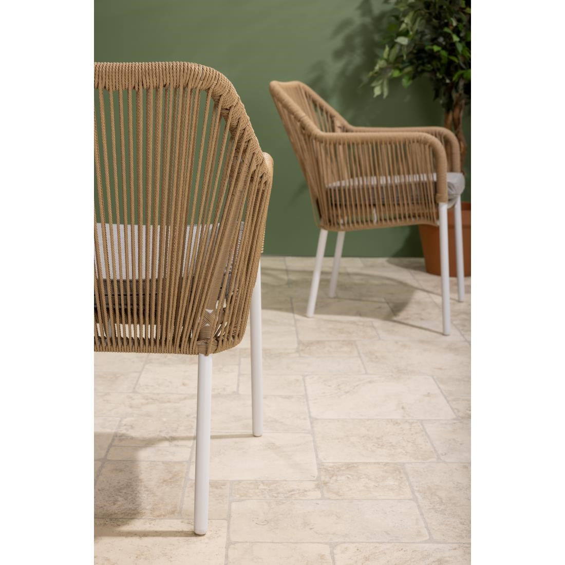 Fauteuils d'extérieur en rotin PE tressé Bolero Bay miel (lot de 2) — HZ596