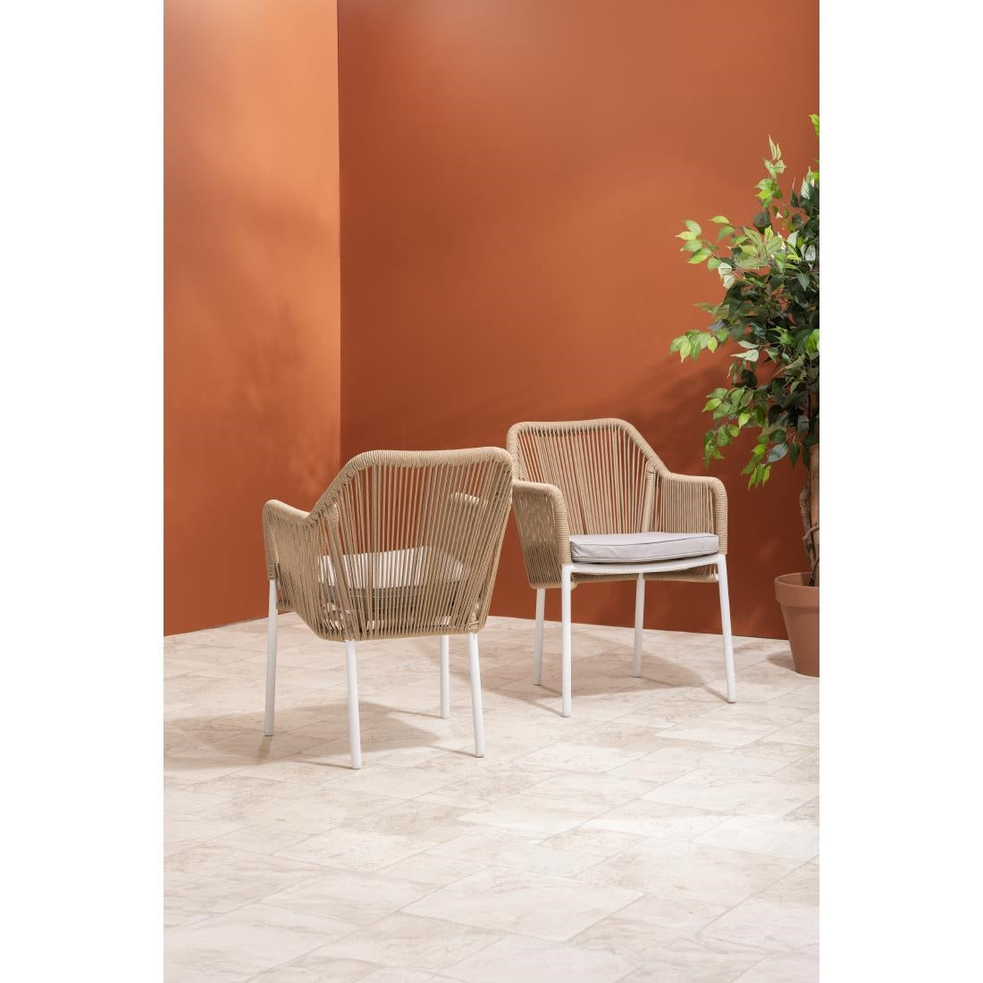 Fauteuils d'extérieur en rotin PE tressé Bolero Bay miel (lot de 2) — HZ596