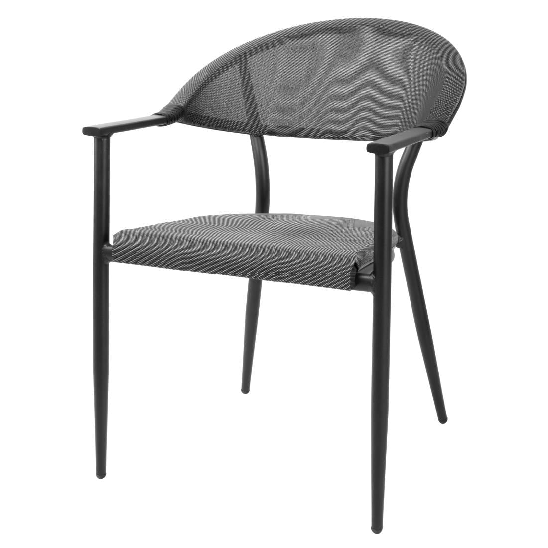 Fauteuils d'extérieur Bolero Santiago noirs (lot de 4) — HZ598