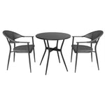Fauteuils d'extérieur Bolero Santiago noirs (lot de 4) — HZ598
