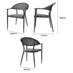 Fauteuils d'extérieur Bolero Santiago noirs (lot de 4) — HZ598