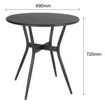 Table d'extérieur Bolero Santiago noire 690mm — HZ599