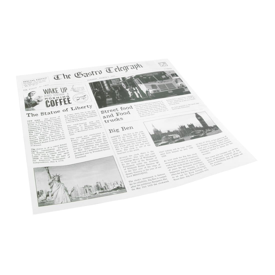 Papier ingraissable imprimé journal Sier Disposables 300 x 300mm (lot de 300) — HZ707