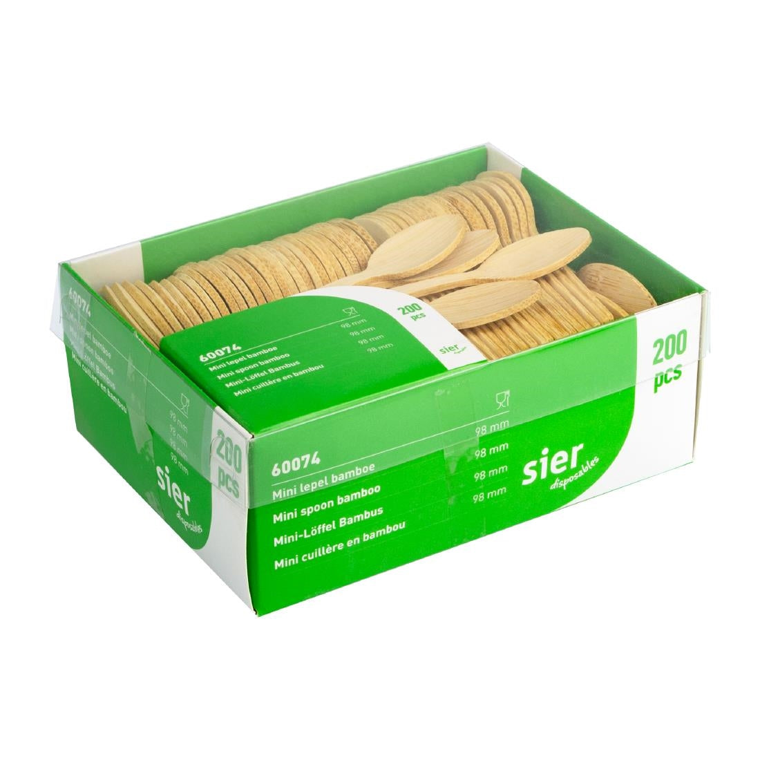 Mini cuillères en bambou Sier Disposables 98mm (lot de 200) — HZ714