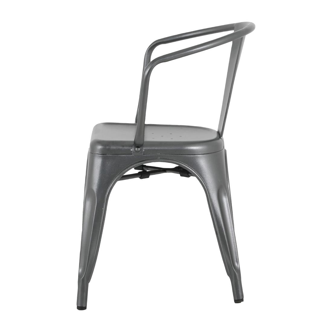 Bolero Bistro Curve Fauteuils Gunmetal (lot de 4) — HZ807