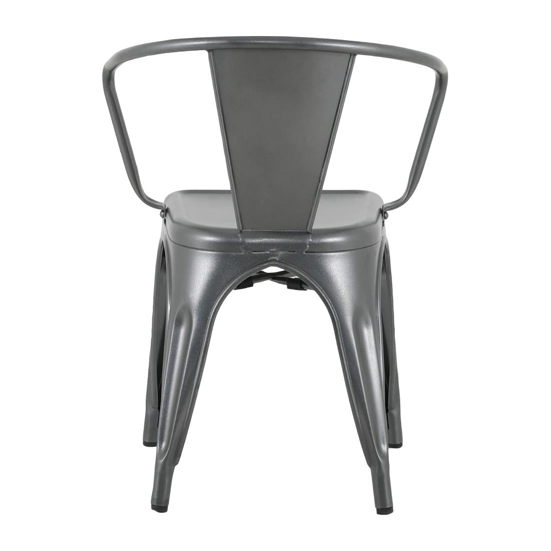 Bolero Bistro Curve Fauteuils Gunmetal (lot de 4) — HZ807