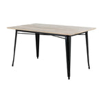 Table à manger avec plateau en bois de manguier lisse et piètement noir Bolero Bistro 1450 mm — HZ808