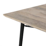 Table à manger avec plateau en bois de manguier lisse et piètement noir Bolero Bistro 1450 mm — HZ808