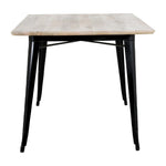 Table à manger avec plateau en bois de manguier lisse et piètement noir Bolero Bistro 1450 mm — HZ808