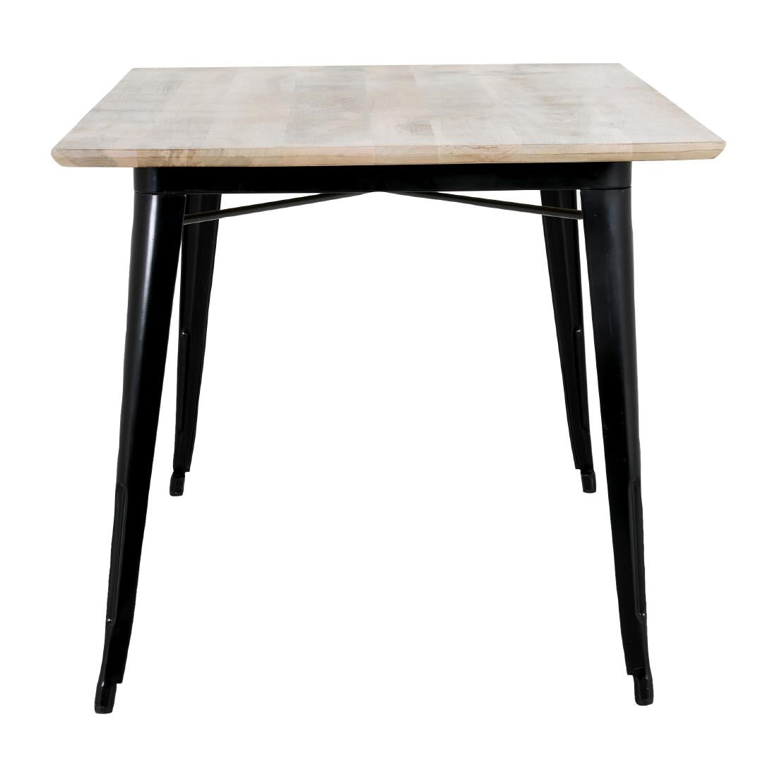 Table à manger avec plateau en bois de manguier lisse et piètement noir Bolero Bistro 1450 mm — HZ808