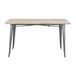Table à manger avec plateau en bois de manguier lisse et piètement gris acier Bolero Bistro 1450 mm — HZ809