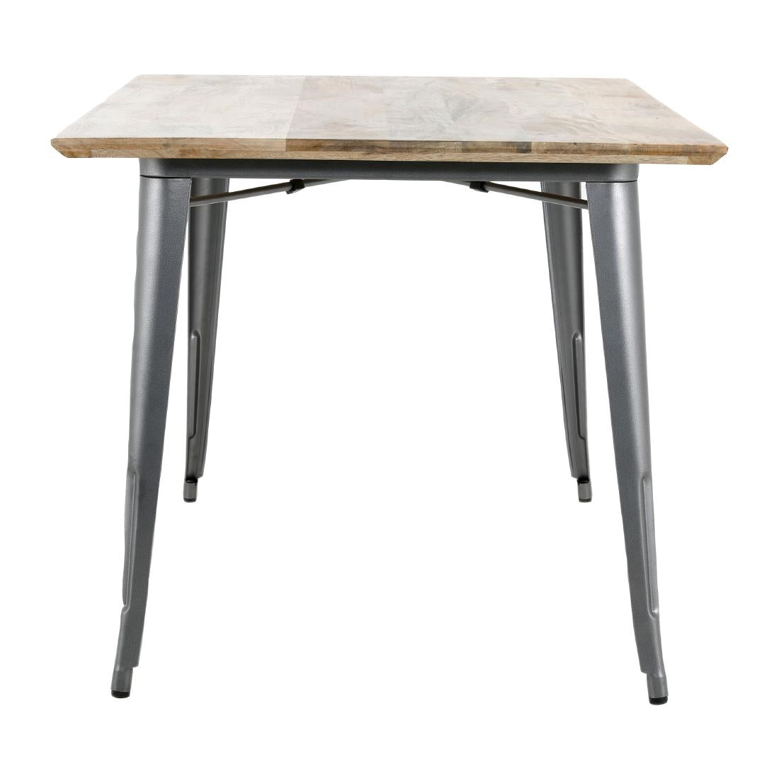 Table à manger avec plateau en bois de manguier lisse et piètement gris acier Bolero Bistro 1450 mm — HZ809