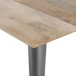 Table à manger avec plateau en bois de manguier lisse et piètement gris acier Bolero Bistro 1450 mm — HZ809
