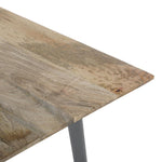 Table à manger avec plateau en bois de manguier lisse et piètement gris acier Bolero Bistro 1450 mm — HZ809