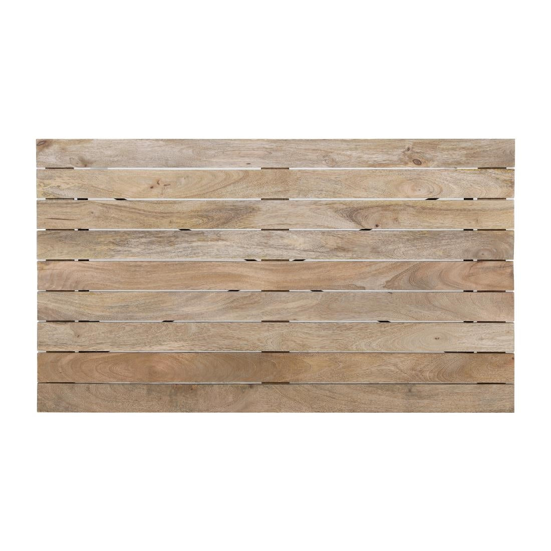 Table à manger à plateau à lattes en bois de manguier et piètement noir Bolero Bistro 1200 mm — HZ810