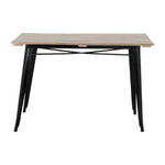Table à manger à plateau à lattes en bois de manguier et piètement noir Bolero Bistro 1200 mm — HZ810