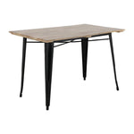 Table à manger à plateau à lattes en bois de manguier et piètement noir Bolero Bistro 1200 mm — HZ810